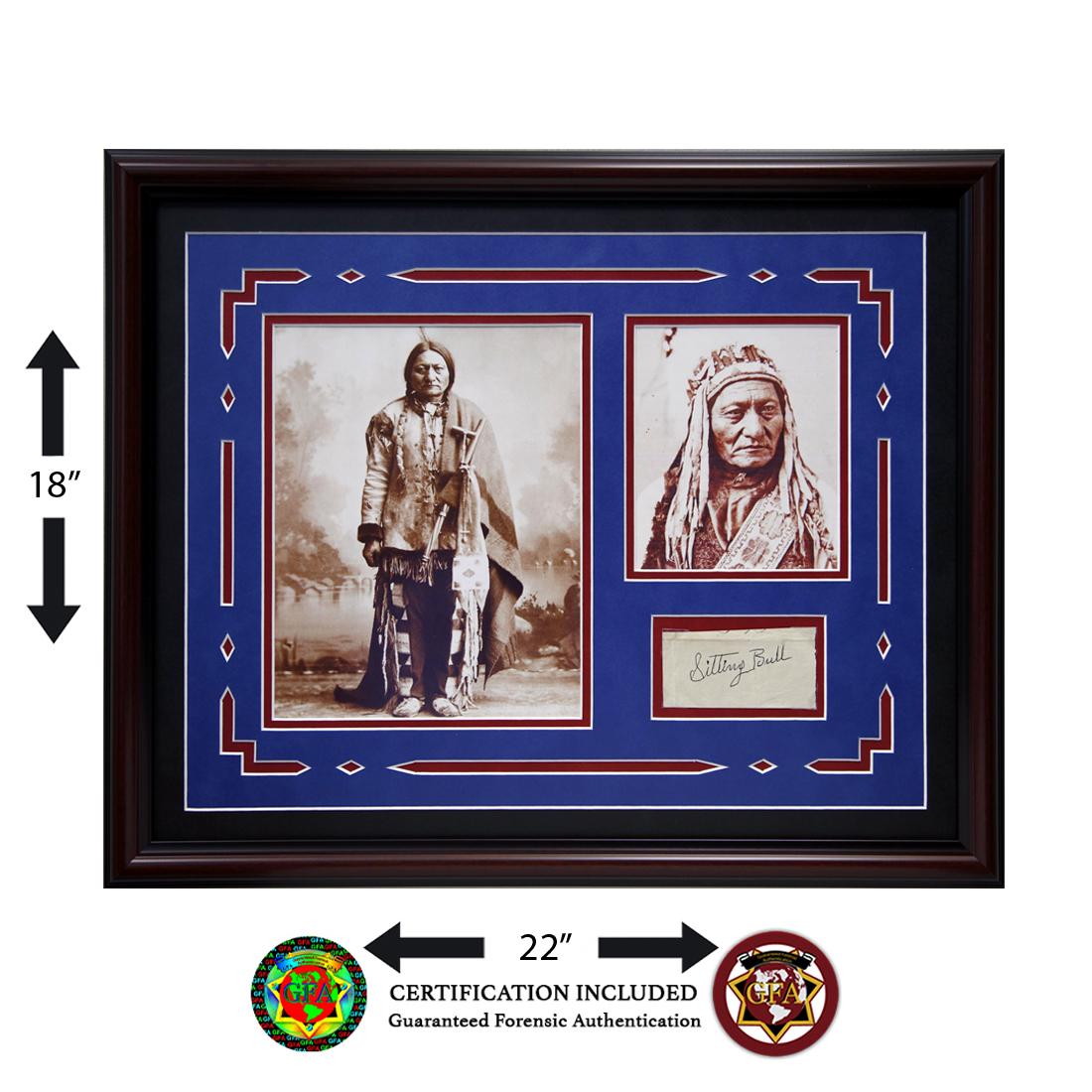 Sitting Bull Signed Cut Paper: Sitting Bull (1831–December 15, 1890). Sitting Bull autographed 2 X 4 paper. Signed Boldly with lead pencil. Sitting Bull learned to sign-or perhaps one should say draw-his name and in later yea