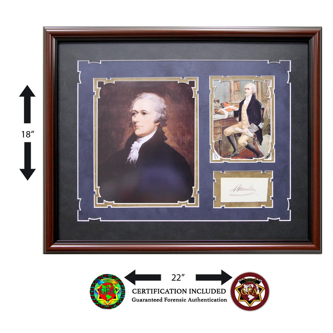 Alexander Hamilton Signed Cut: Alexander Hamilton (January 11, 1755/1757 - July 12, 1804-) signed 2 x 3 .75 cut signature. Boldly signed in black ink. One of the Founders of the United States, an influential interpreter and promote