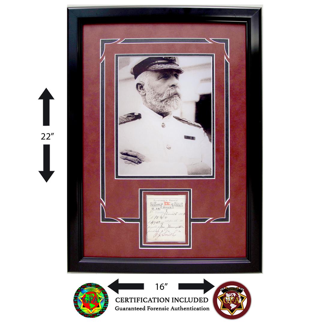 Titanic Capt. Edward Smith Signed Ships Stationary: Edward John Smith (January 27, 1850 – April 15, 1912). Edward J. Smith signed White Star Stationery. The crisp clear signature is signed in dark black ink. Captain Edward J. Smith played a role