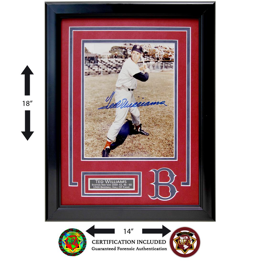Ted Williams Signed AllStar Marketing Corp: Ted Williams (August 30, 1918 – July 5, 2002). Ted Williams autographed 8 x 10 All-Star Marketing Corporation Photograph. All-Star Marketing Signed by perfectly blue sharpie. In 1941 both DiMagg