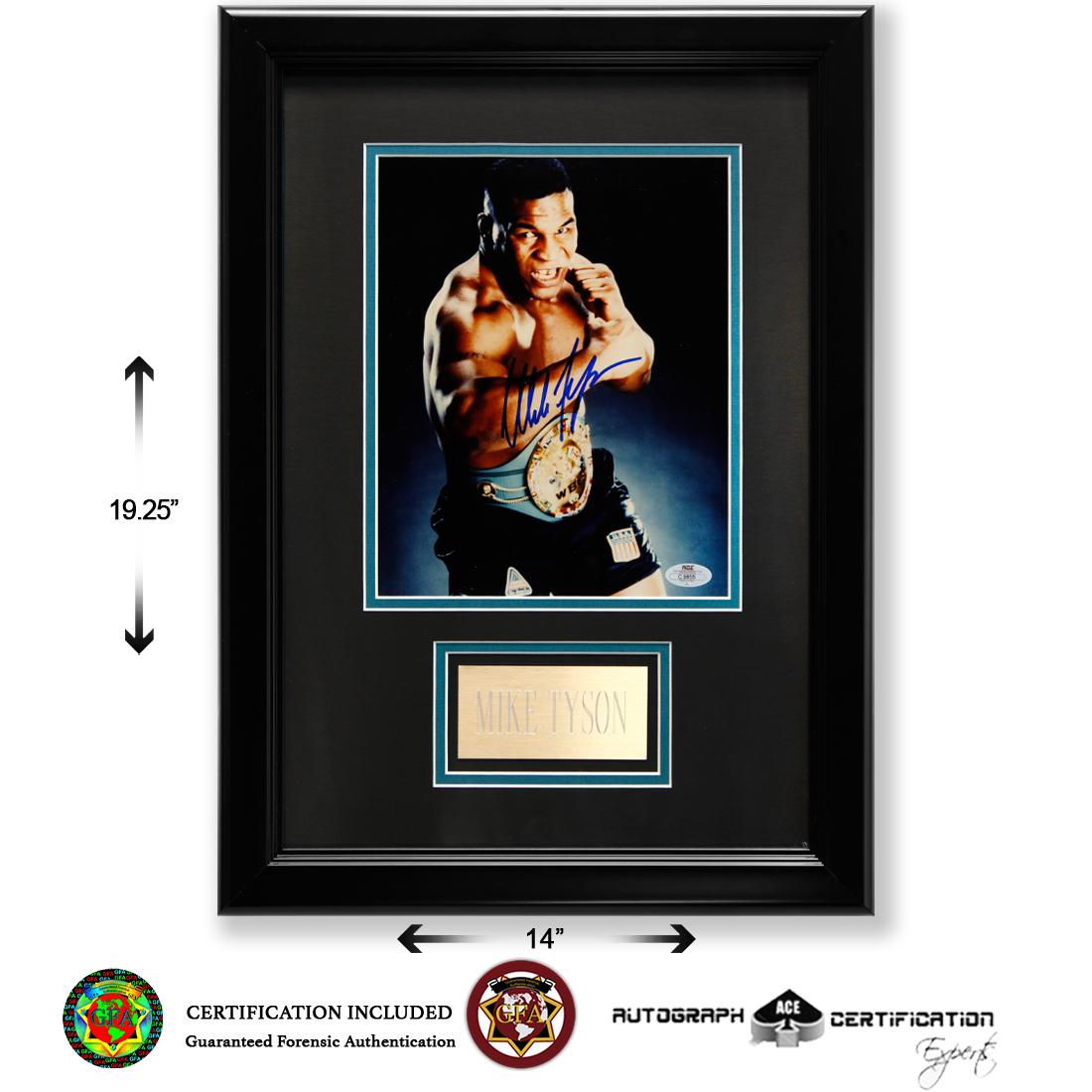 Mike Tyson Signed Photograph: Mike Tyson (June 30, 1966). 7 ½ x 9 ½ Color Photograph of Mike Tyson, boldly signed in blue ink. Michael Gerard Tyson was born on June 30, 1966, in Brooklyn, New York. Tyson became the young
