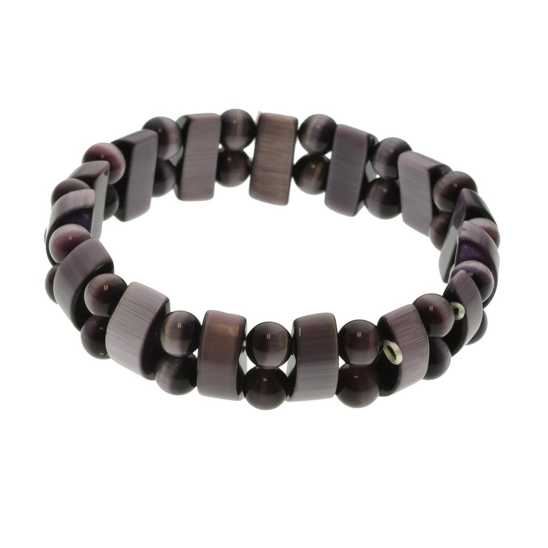 Tank Cats Black&Dark Purple Stretch Bracelet (1 of 1)