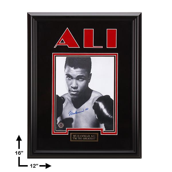 Muhammad Ali Heavyweight Champ 12x16autograph GFA: He's still the most recognizable man on earth. The self-proclaimed "Greatest of All Time," Ali had a pretty good idea of what he was talking about. He became the first man to win the heavyweight title