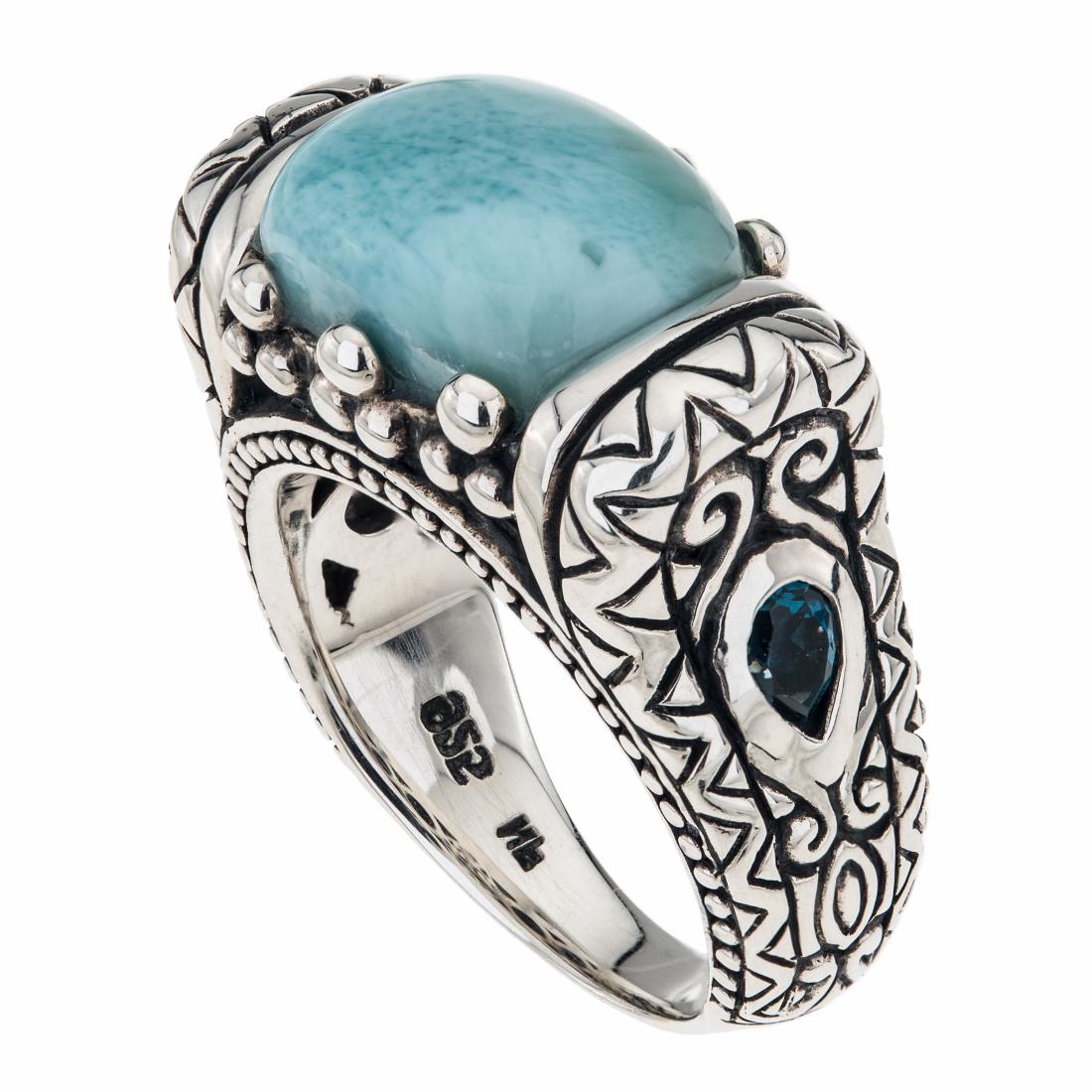 Sterling Silver Larimar East-West Ring-SZ 6 (1 of 3)