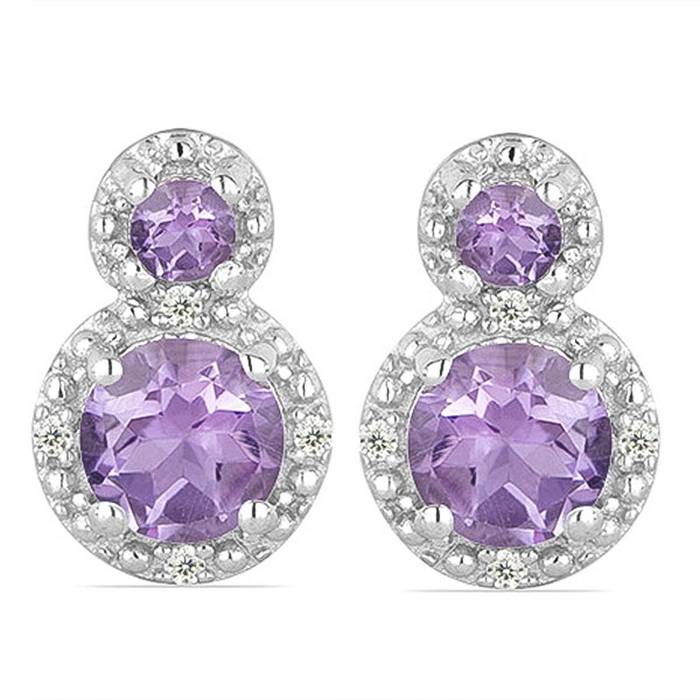 2.15ct TwoBrazilian Amethyst 925 Silver Earrings (1 of 2)