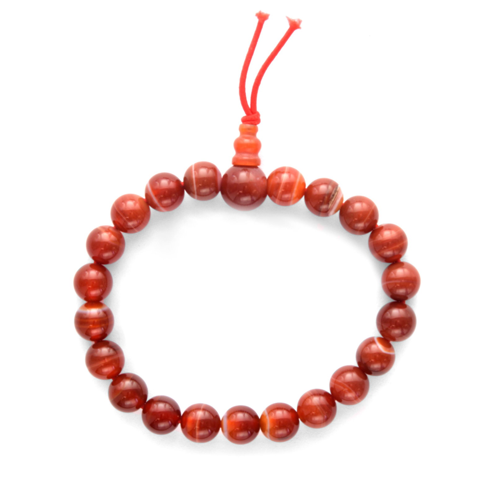 Carnelian Beads Bracelet 6": • Stone: Carnelian • Color: Red • Approx Length: 6 inches • Disclaimer: Gemstones may feature inclusions or imperfections and the images are enhanced.