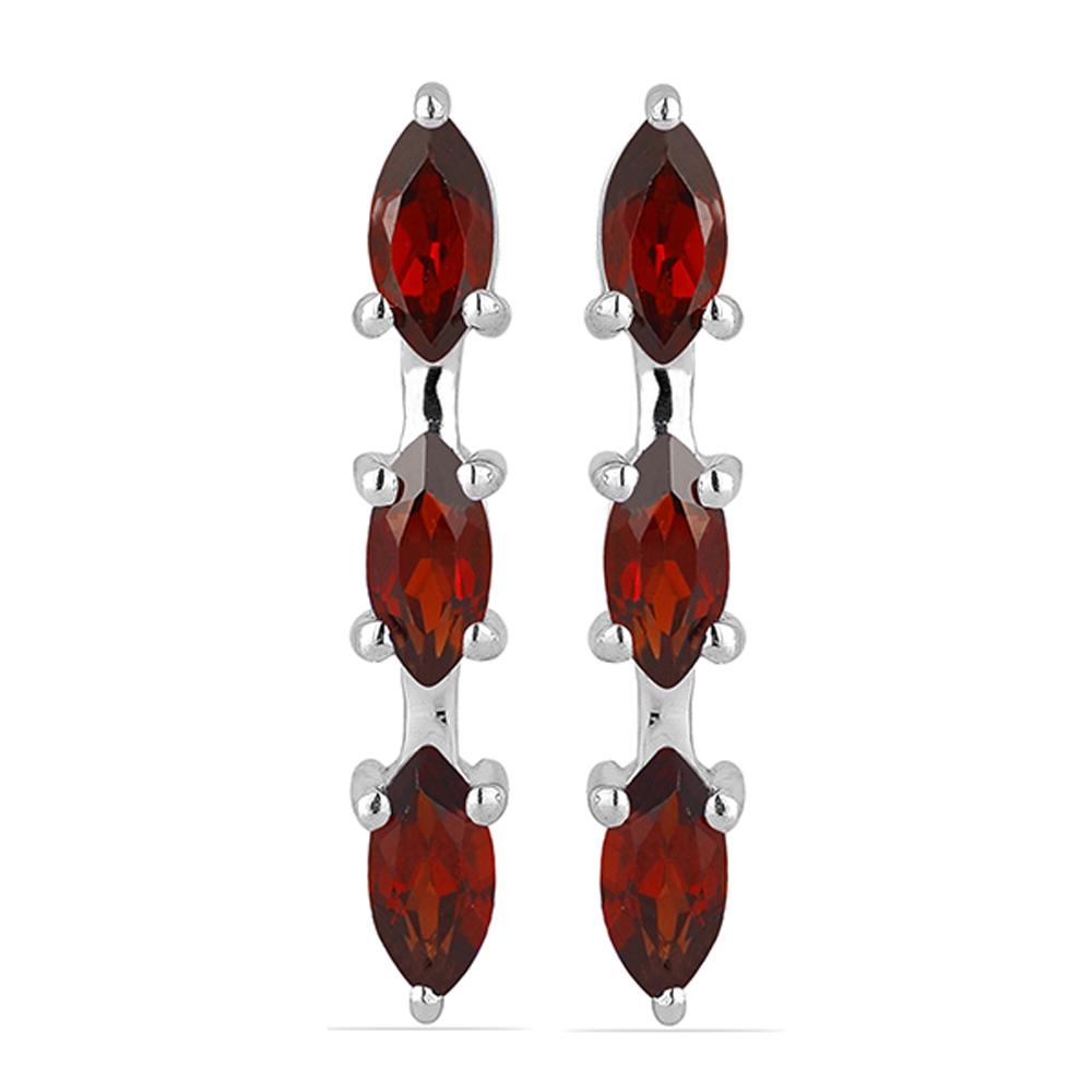2.00ct Garnet 925 Sterling Silver Earrings (1 of 2)
