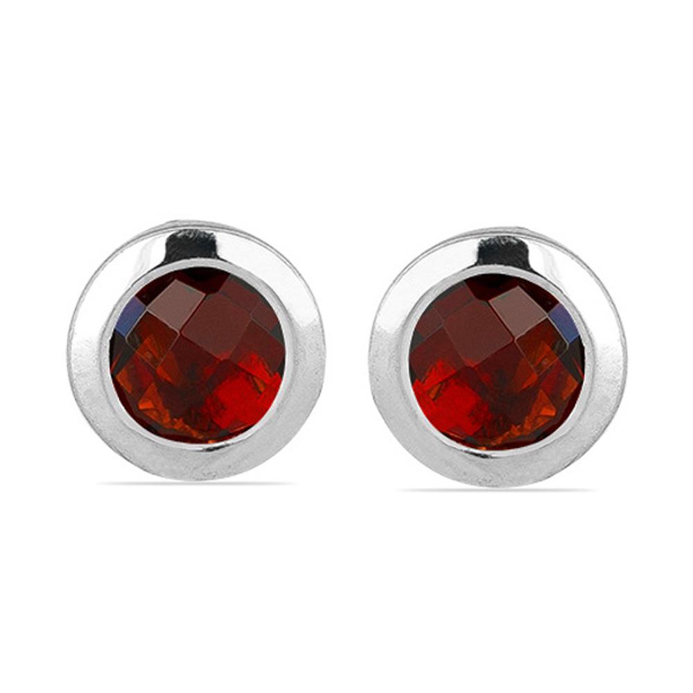 1.32ct Garnet 925 Sterling Silver Bezel Set Studs (1 of 2)