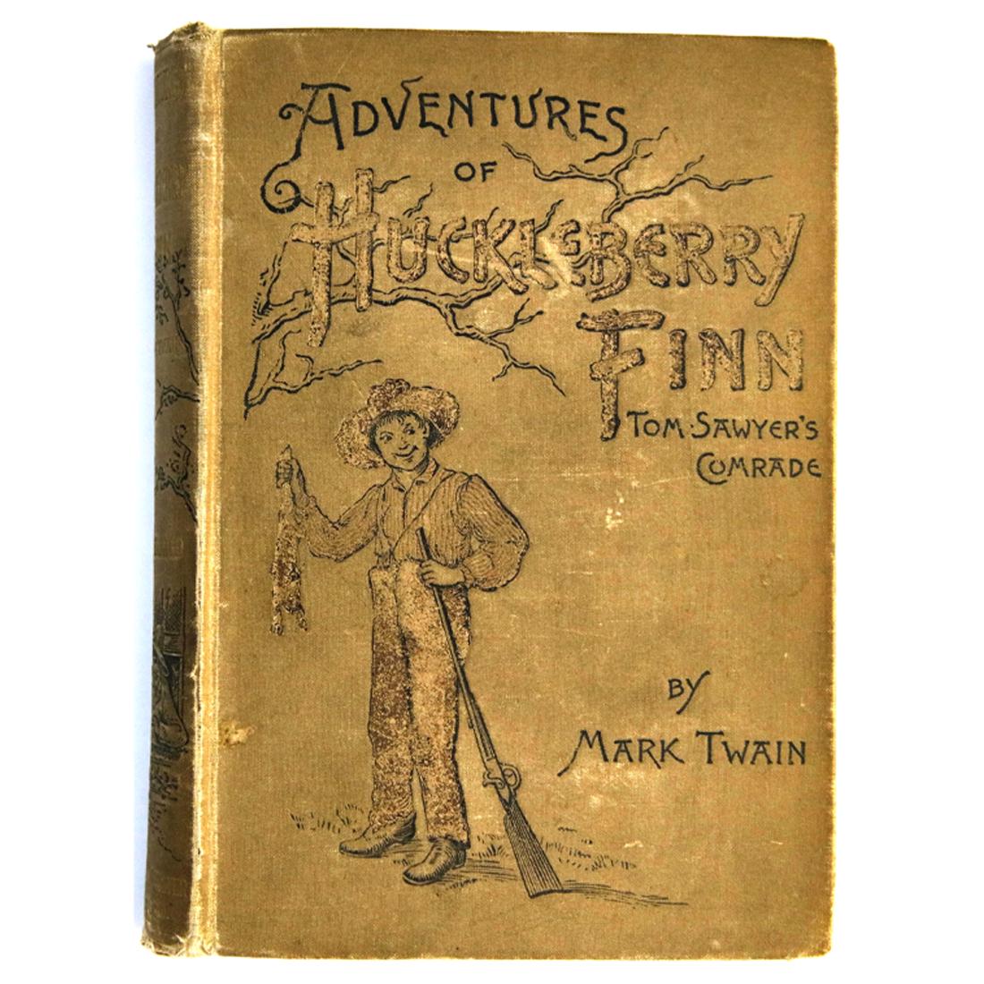 Mark Twain Signed "Huckleberry Finn" Book 1891 (1 of 3)