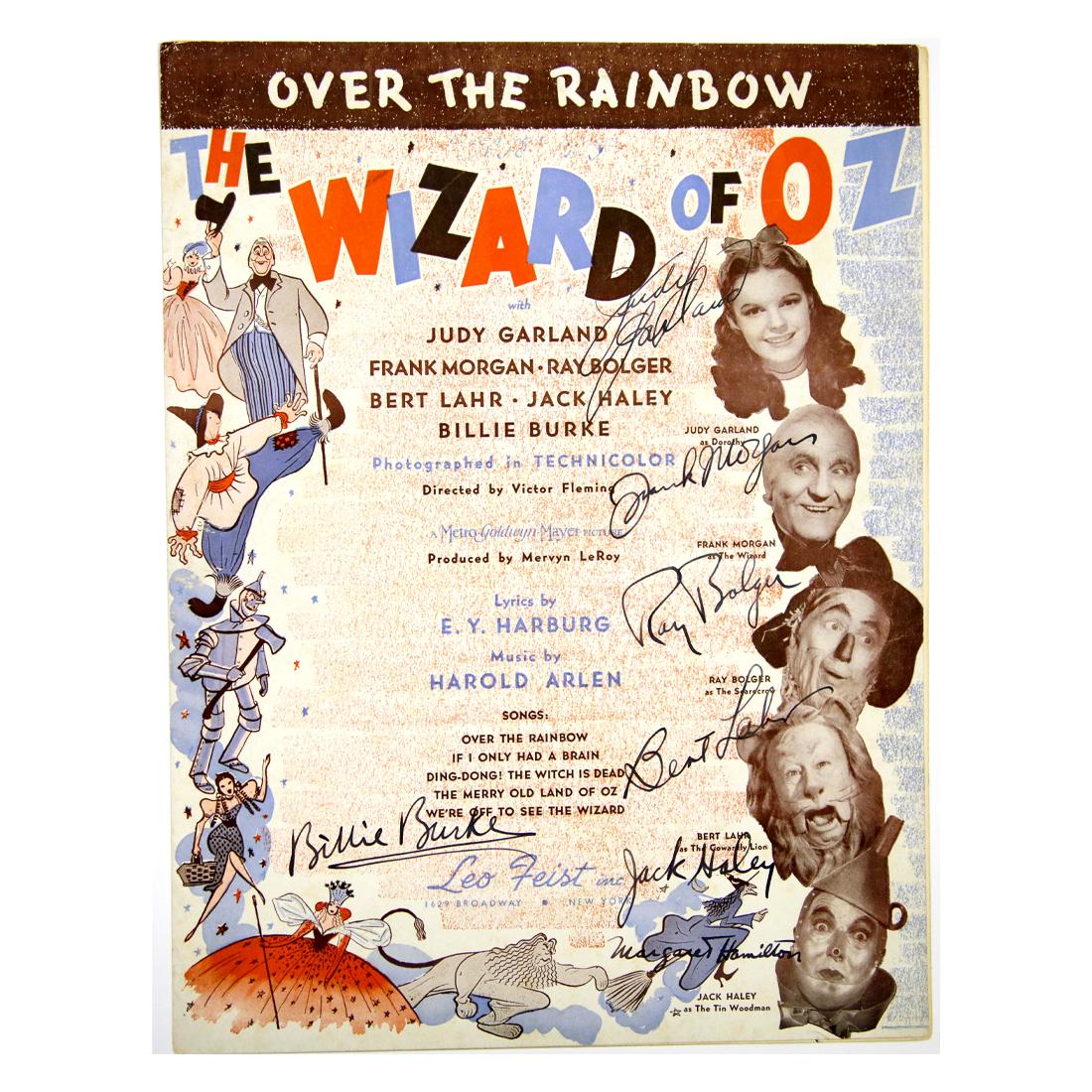 Wizard of Oz Music Sheet Signed By 7 Cast Members (1 of 5)