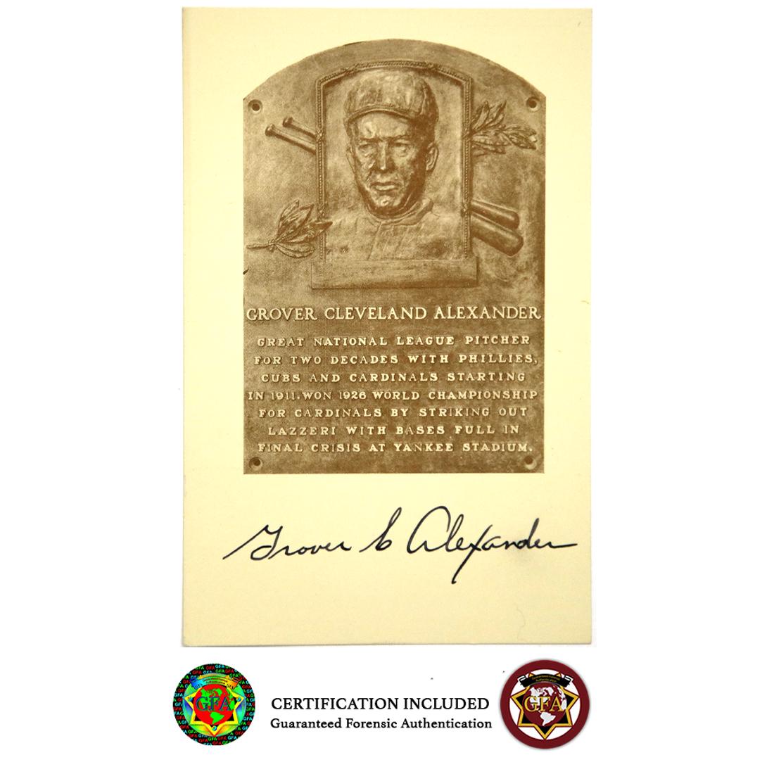 Grover Cleveland Alexander Signed HOF Postcard (1 of 4)
