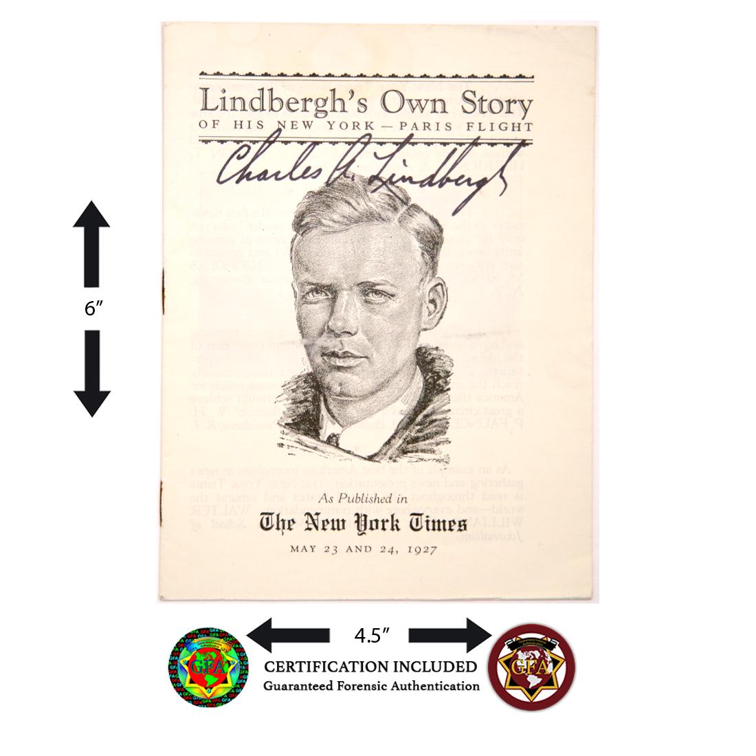 Charles Lindbergh signed "Linbergh's Own Story" (1 of 3)