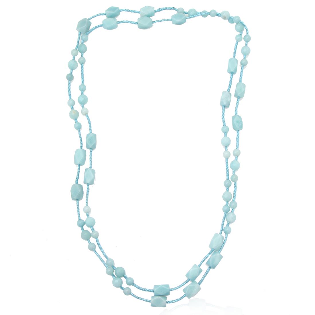 Amazonite Nugget Bead Corded Necklace (1 of 2)