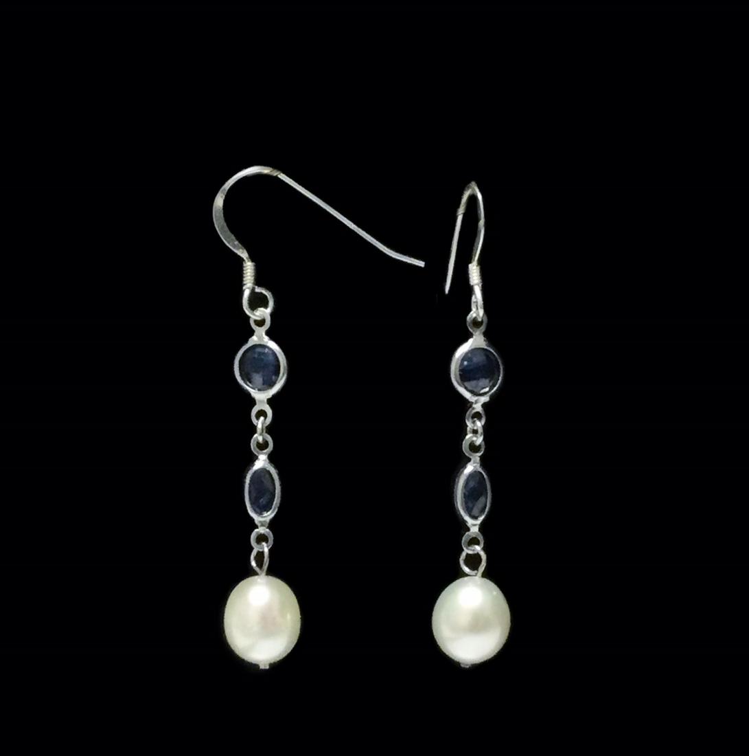 Sterling Silver Pearl Dangle Earrings (1 of 1)