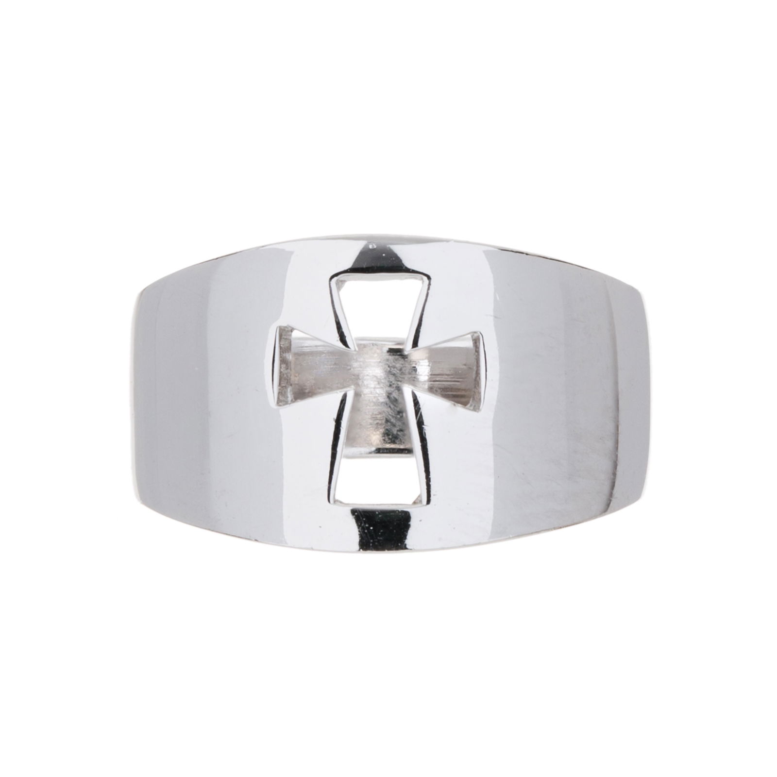 Silver Tone Cross Band Ring-SZ 7 (1 of 1)