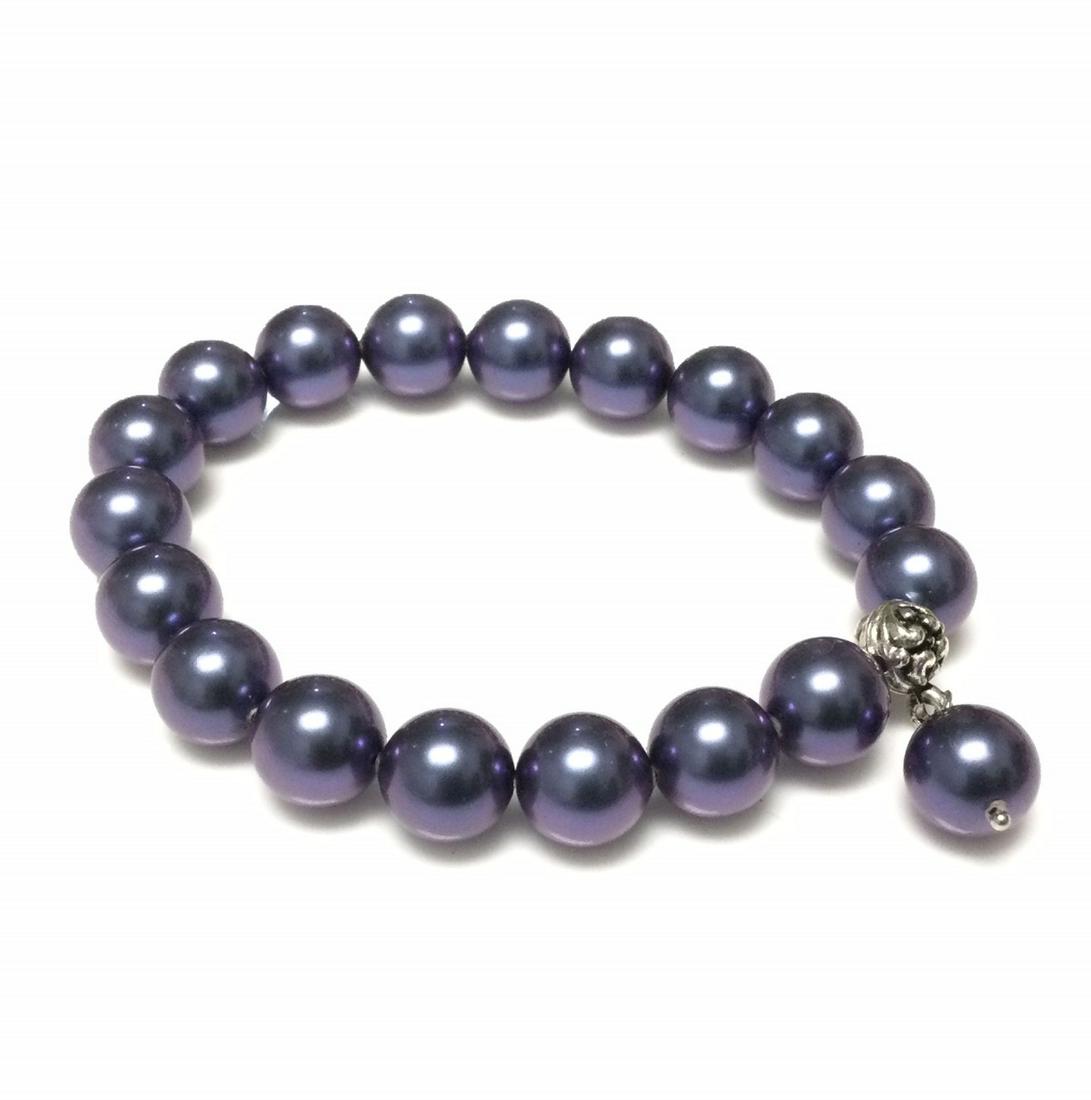 10 MM Shell Pearl Beads Stretch Bracelet (1 of 1)