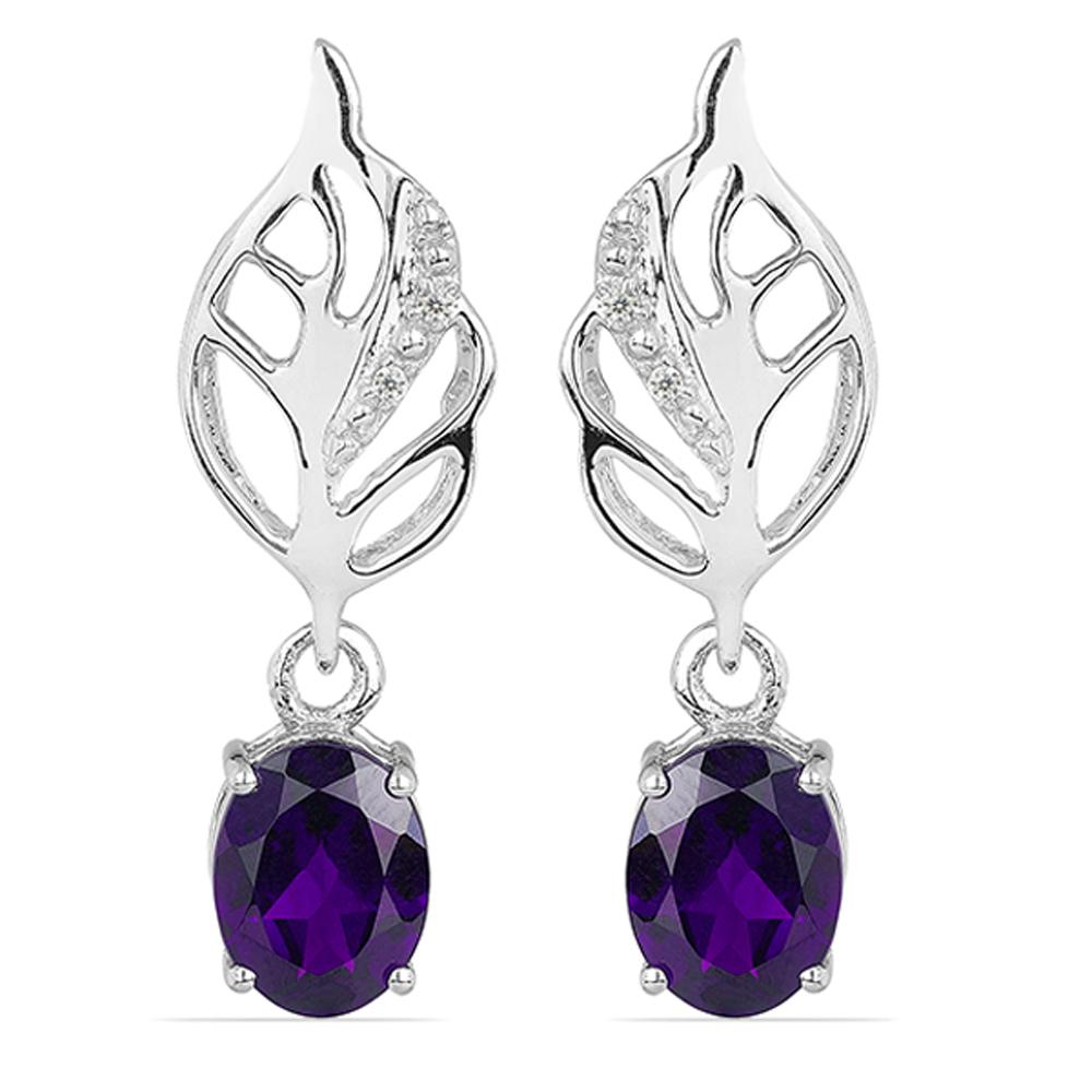 3.12ct Amethyst 925 S.Silver Earrings (1 of 2)