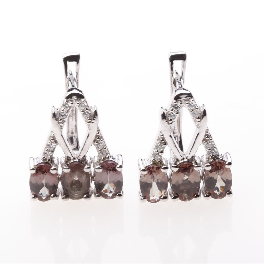 Color Change Garnet & Zircon Silver Earrings (1 of 2)