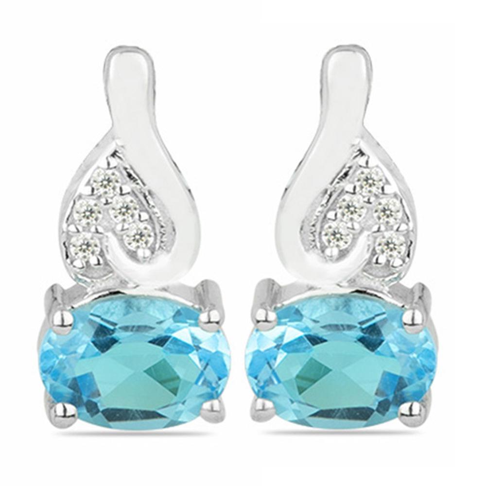 1.8ctSwiss Blue Topaz 925 S.Silver Earrings (1 of 2)