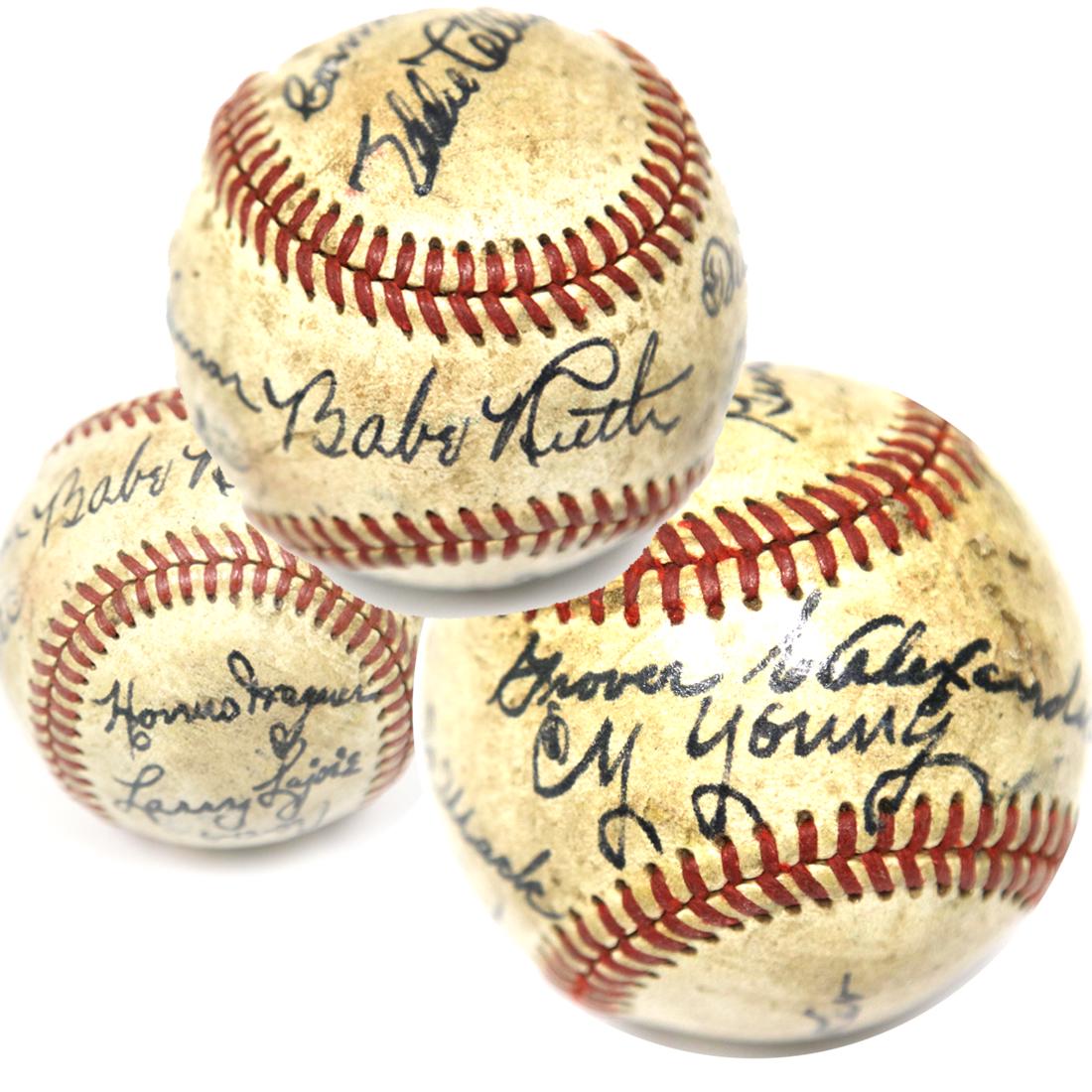 First 11 Hall Of Famers Signed Red Stitched Ball: Baseball Hall of Fame (1939–Present). The Hall of Fame was established in 1939 by Stephen Carlton Clark, an heir to the Singer Sewing Machine fortune. Clark sought to bring tourists to a city hu