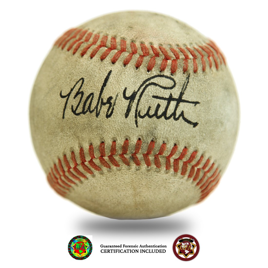 Babe Ruth Signed Reach Baseball: Babe Ruth (February 6, 1895â€“August 16, 1948) Babe Ruth signature Boldly signed in black ink across the sweet spot. This Red Stitched Reach Baseball. There was no other athlete in the world more