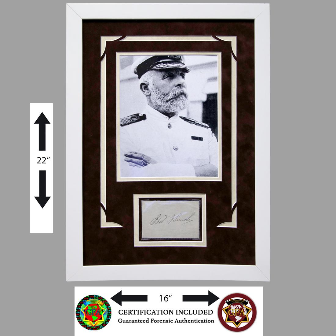 TITANIC CAPTAIN EDWARD JOHN SMITH SIGNED CUT: Edward J. Smith (January 27, 1850–April 15, 1912). Edward J. Smith signed Cut. Signed boldly in black ink. Captain Edward J. Smith played a role in one of the most famous disasters at sea in his