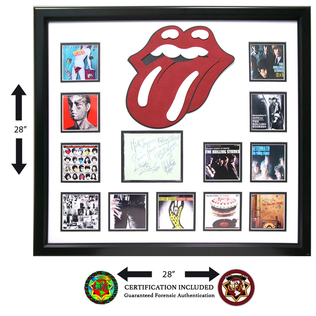 The Rolling Stones Signed Autograph Page: The Rolling Stones (1962 to present) signed autograph page. Mick Taylor, Mick Jagger, Brian Jones, Keith Richards and Charlie Watts all signed across the front of the autograph page and inscribed, â�