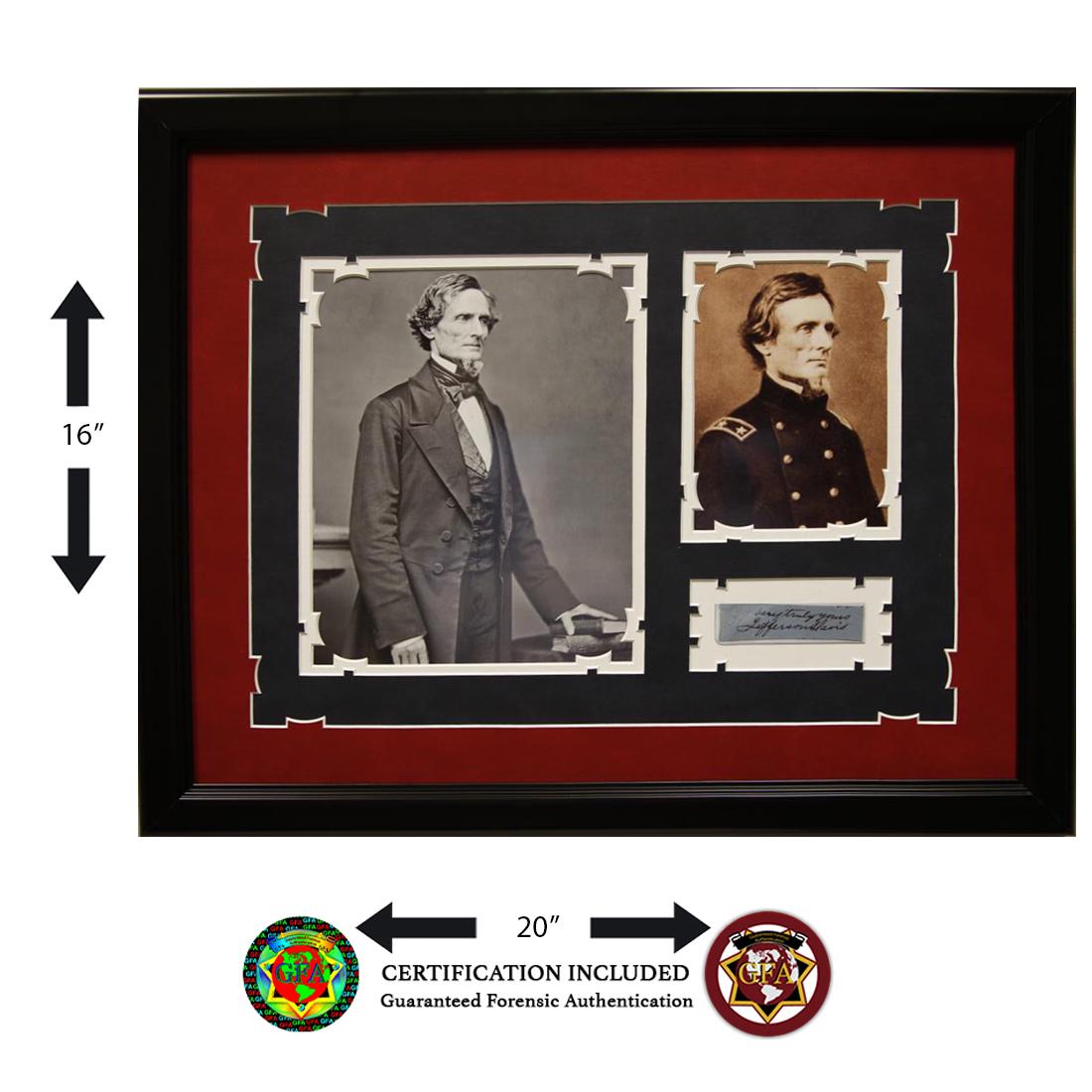JEFFERSON DAVIS SIGNED CUT: Jefferson Davis (June 3, 1808–December 6, 1889) dark black signature on toned cut paper. Less than two months before his inauguration as Confederate president, U.S. Senator Jefferson Davis oppos