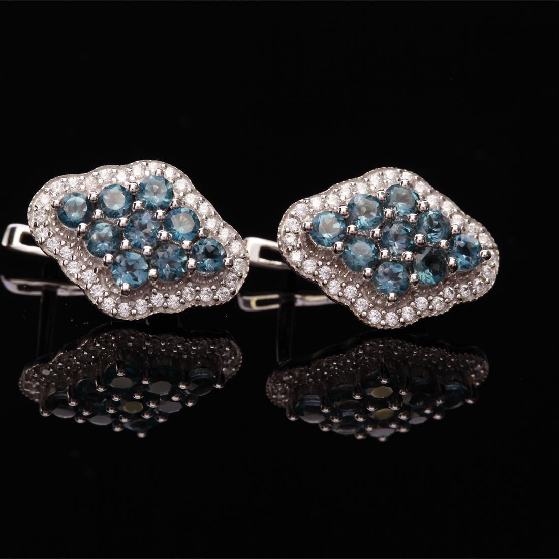 Sterling Silver Zircon Latch Back Earrings (1 of 1)