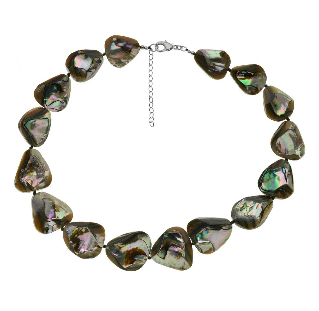 Sterling Silver Abalone Freeform Necklace (1 of 3)