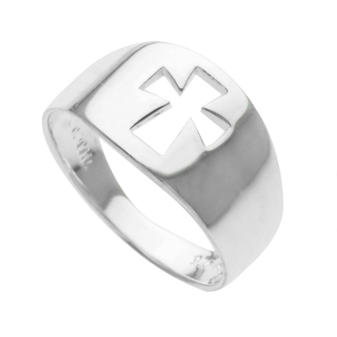Sterling Silver Wide Cross Cut-Out Ring-SZ 5 (1 of 1)