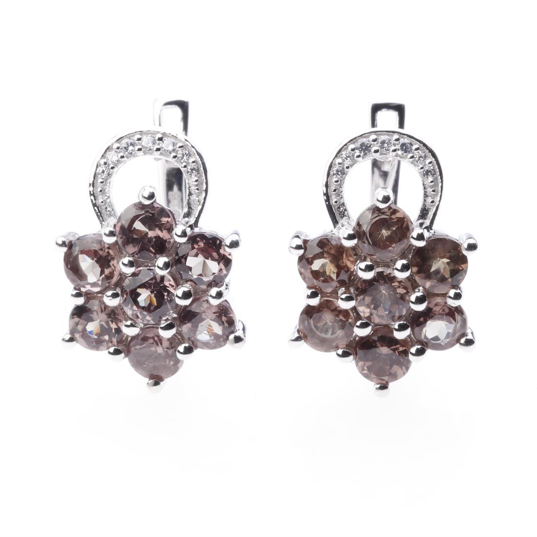 Color Change Garnet Cluster & Zircon Earrings (1 of 2)
