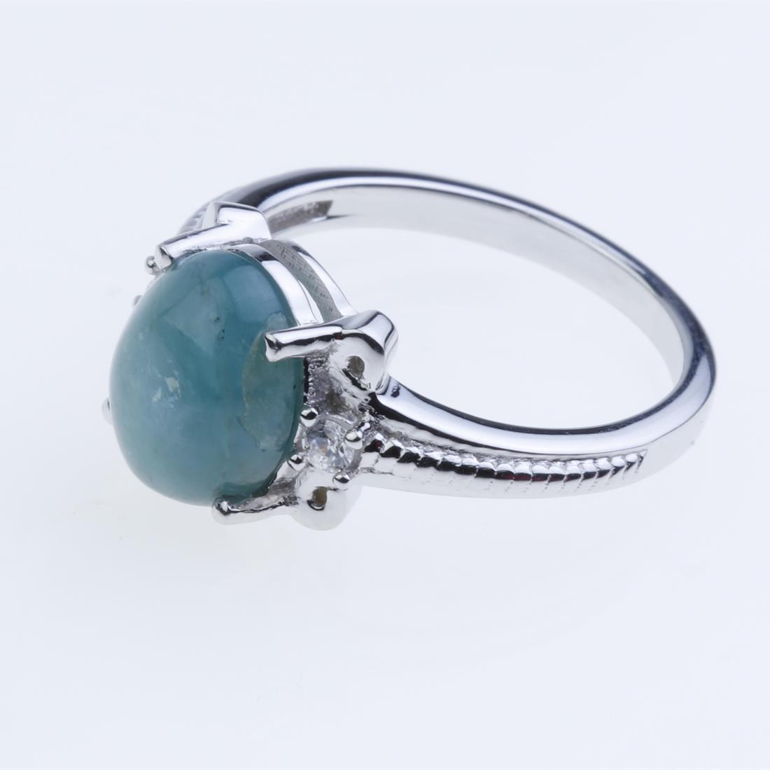 Size 6.5 Sterling Slv Grandidierite & Zircon Ring (1 of 2)