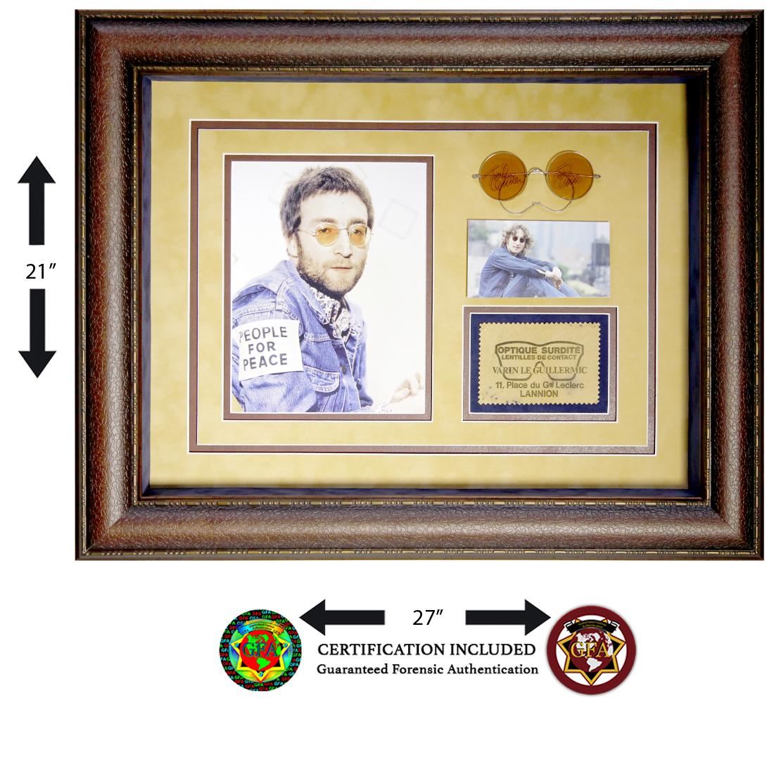 John Lennon Twice Signed Glasses & Cleaning Cloth (1 of 6)