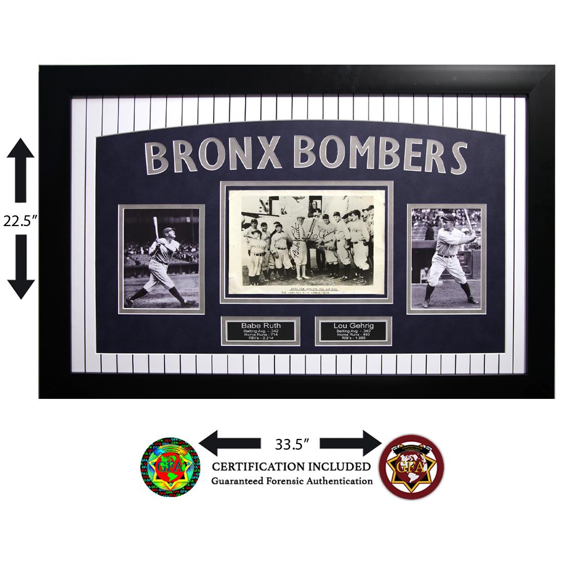 BABE RUTH & LOU GEHRIG SIGNED 1930 YANKEE PHOTO (1 of 5)