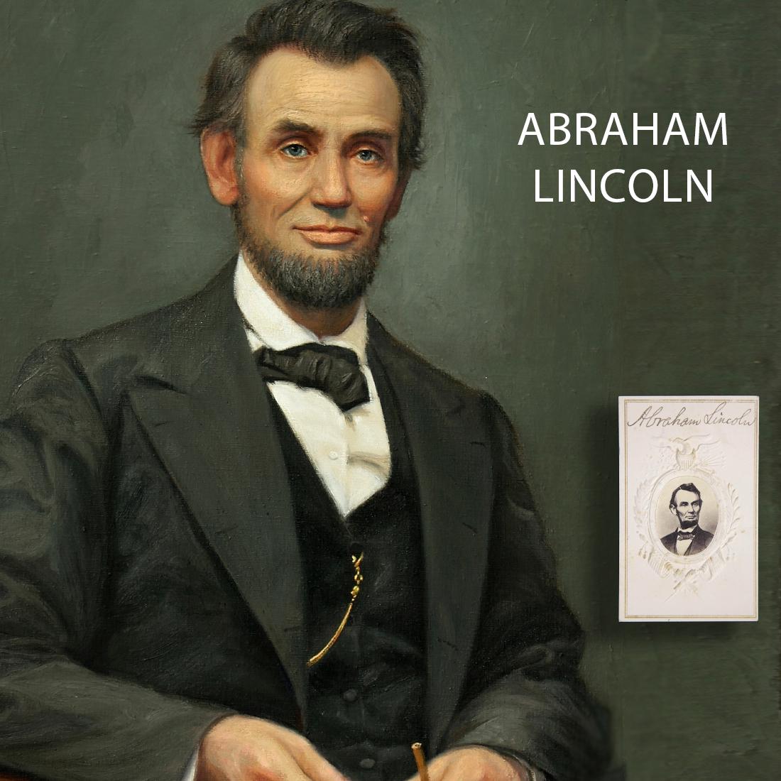 Abraham Lincoln signed Carte De Vista circa 1860 (1 of 5)