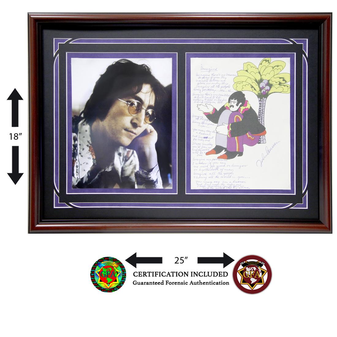 John Lennon Signed Handwritten "Imagine" Lyrics (1 of 5)