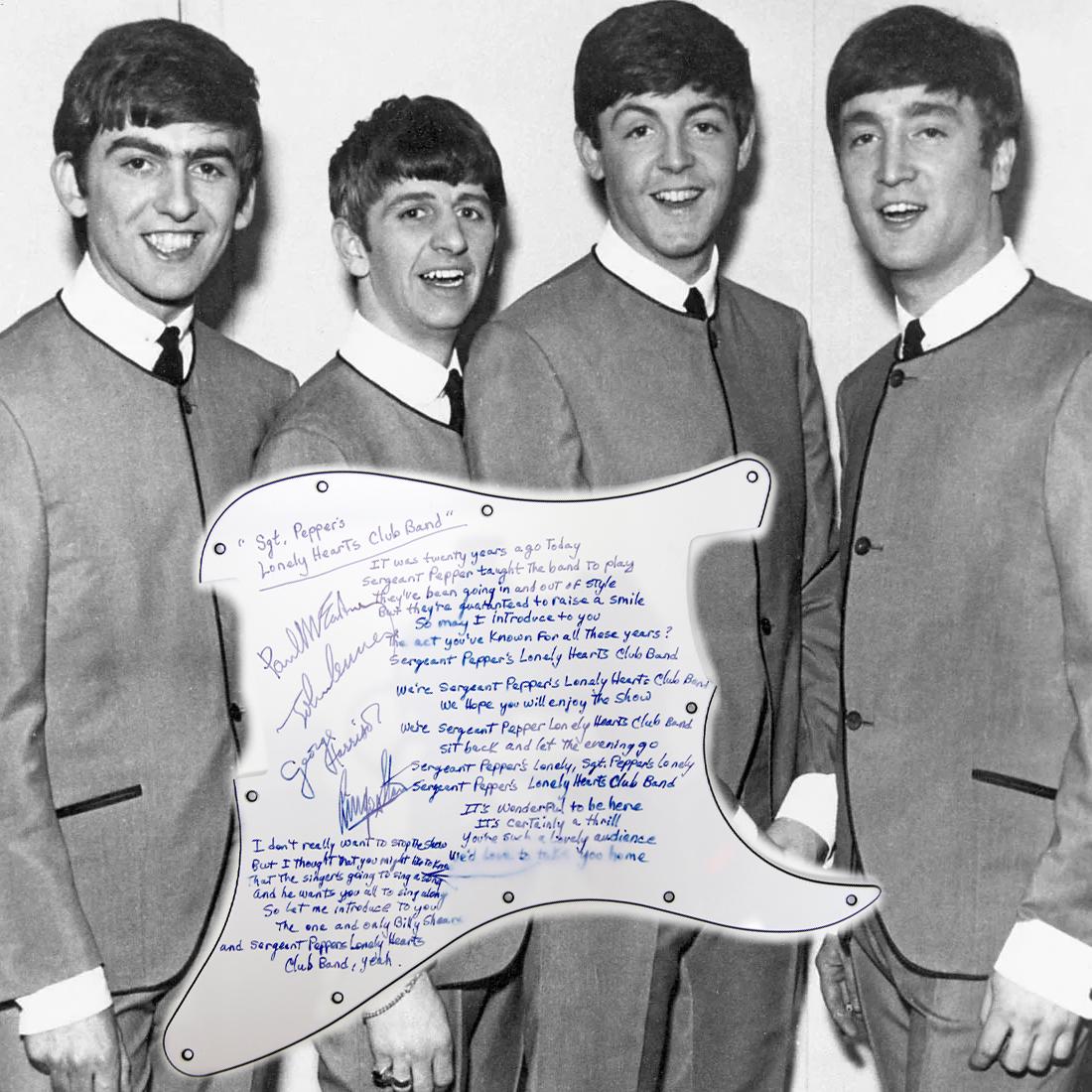 Beatles Signed And Inscribed Guitar Pick Guard (1 of 4)