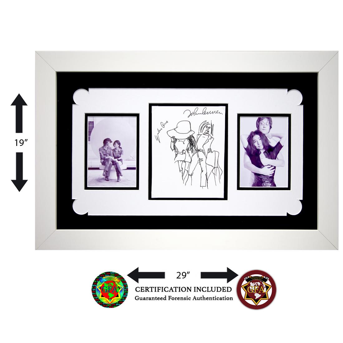 John Lennon & Yoko Ono Signed Portrait Sketch (1 of 3)