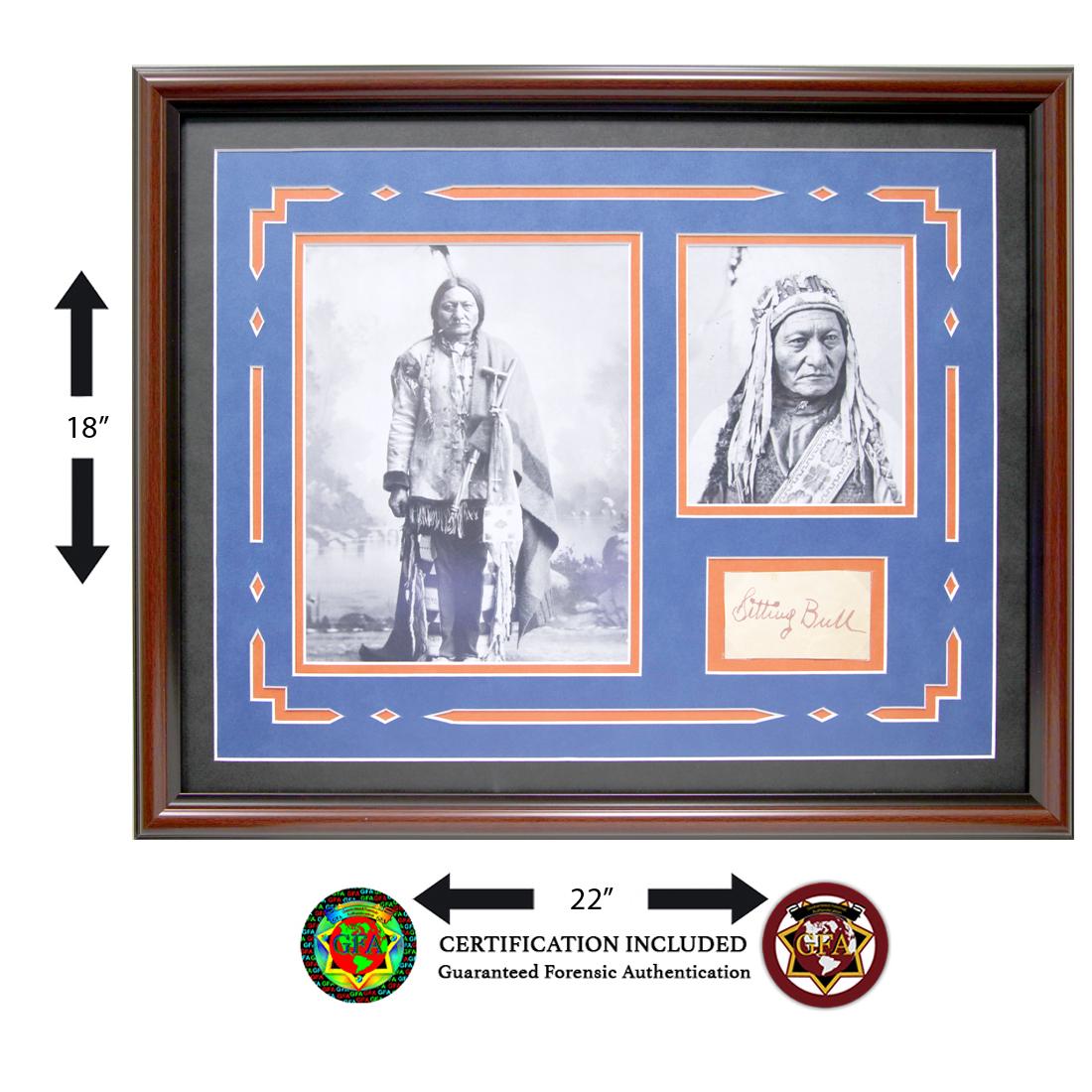 Sitting Bull Signed 2 X 3.5 Oxidized Ink Page Cut (1 of 3)