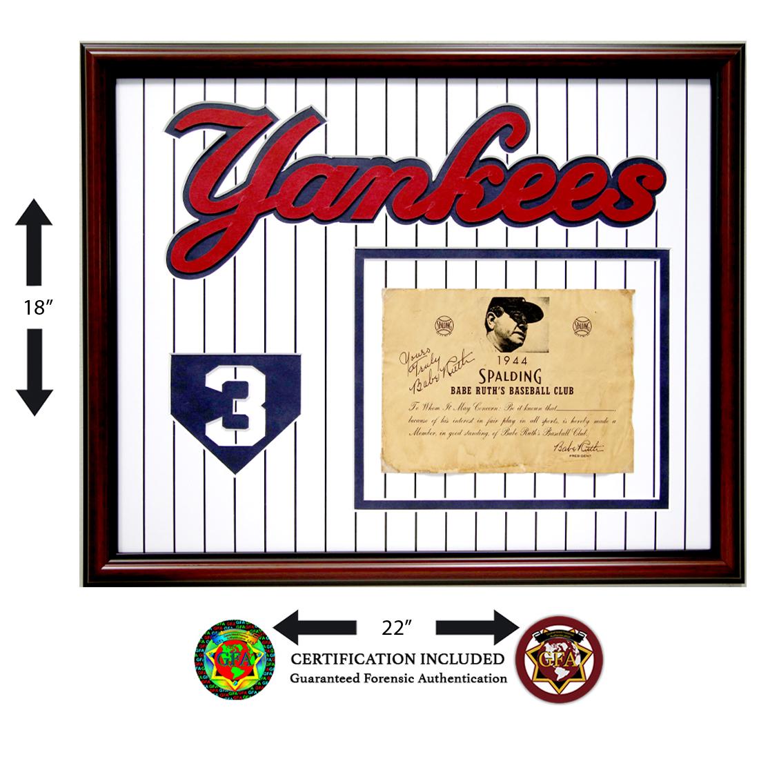 Babe Ruth Signed 1944 Spalding Club Certificate (1 of 3)