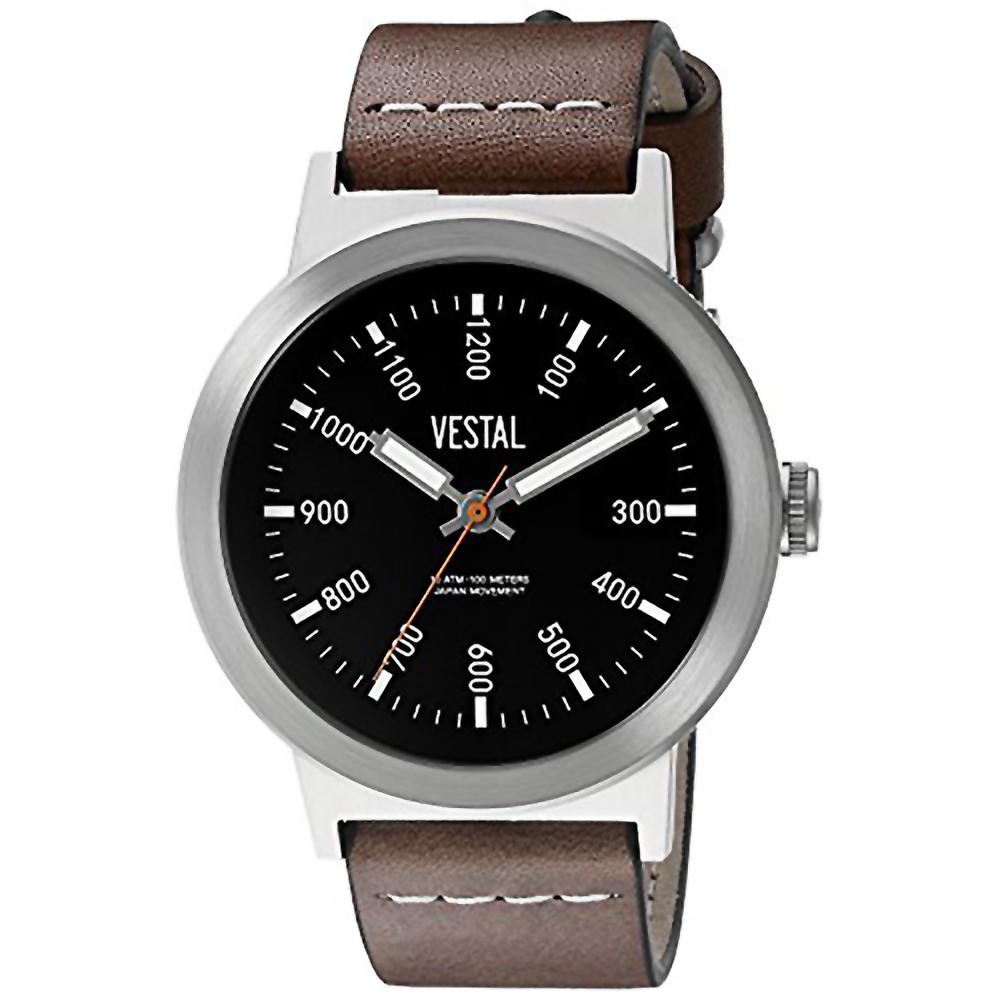 Vestal Unisex The Retrofocus Quartz Brown Watch: Inspired by vintage camera & lens designs, The Retrofocus by Vestal is most certainly one of a kind. The Retrofocus first reveals its design inspiration through a very unique way of using camera ISO l