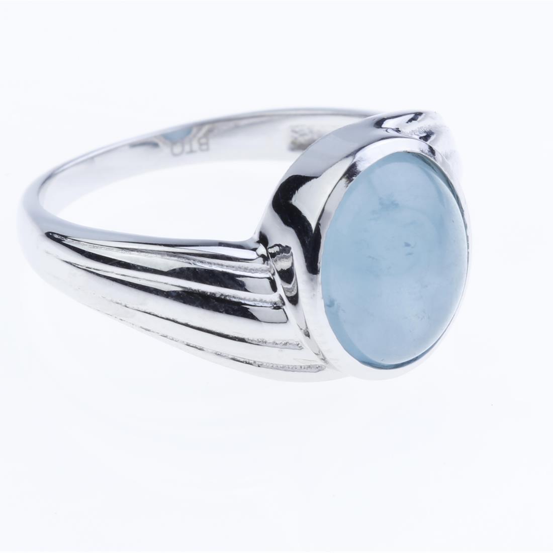 Size 6.5 Bezel Set Aquamarine Ring (1 of 2)