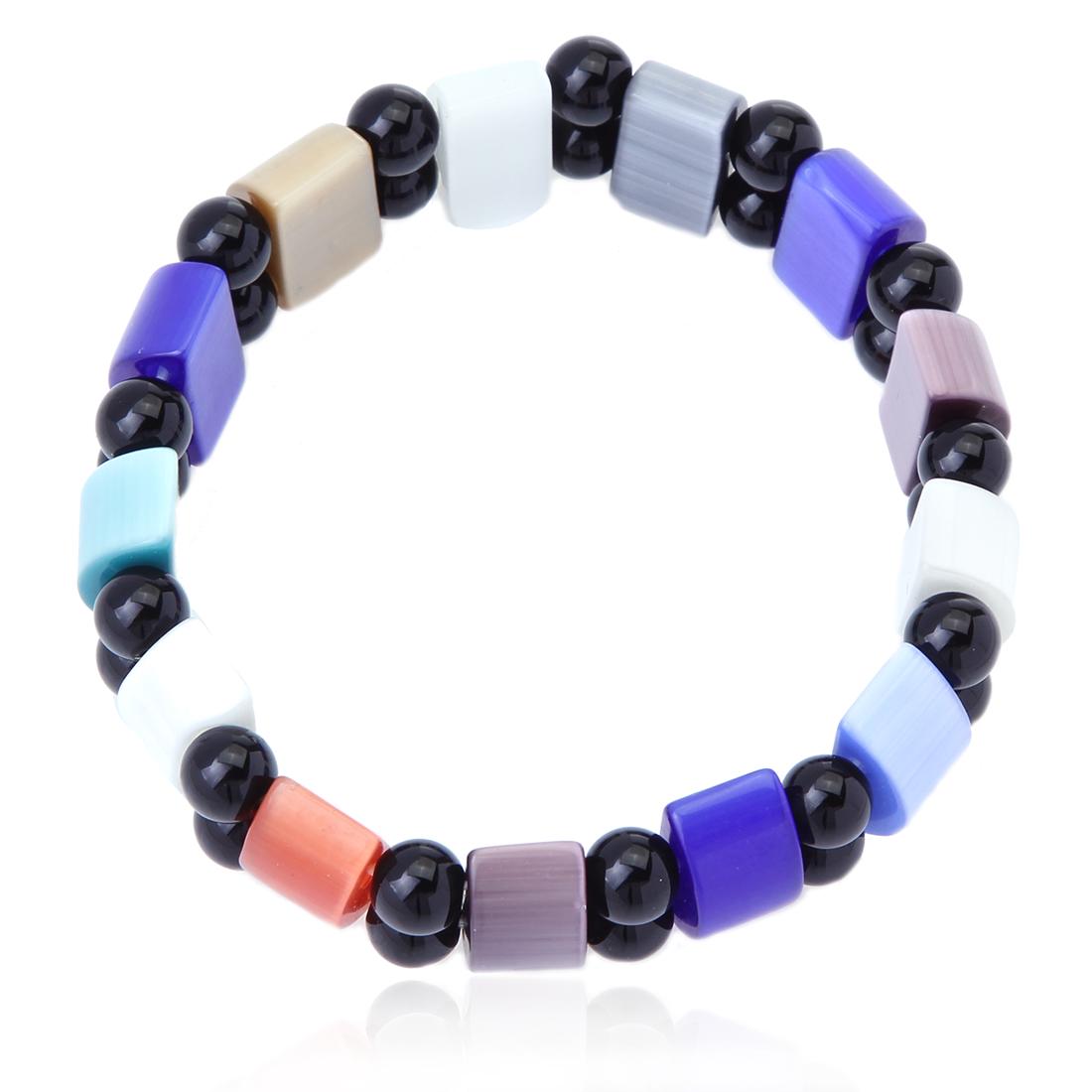 Multi Color Cats Eye Stretch Bracelet (1 of 2)