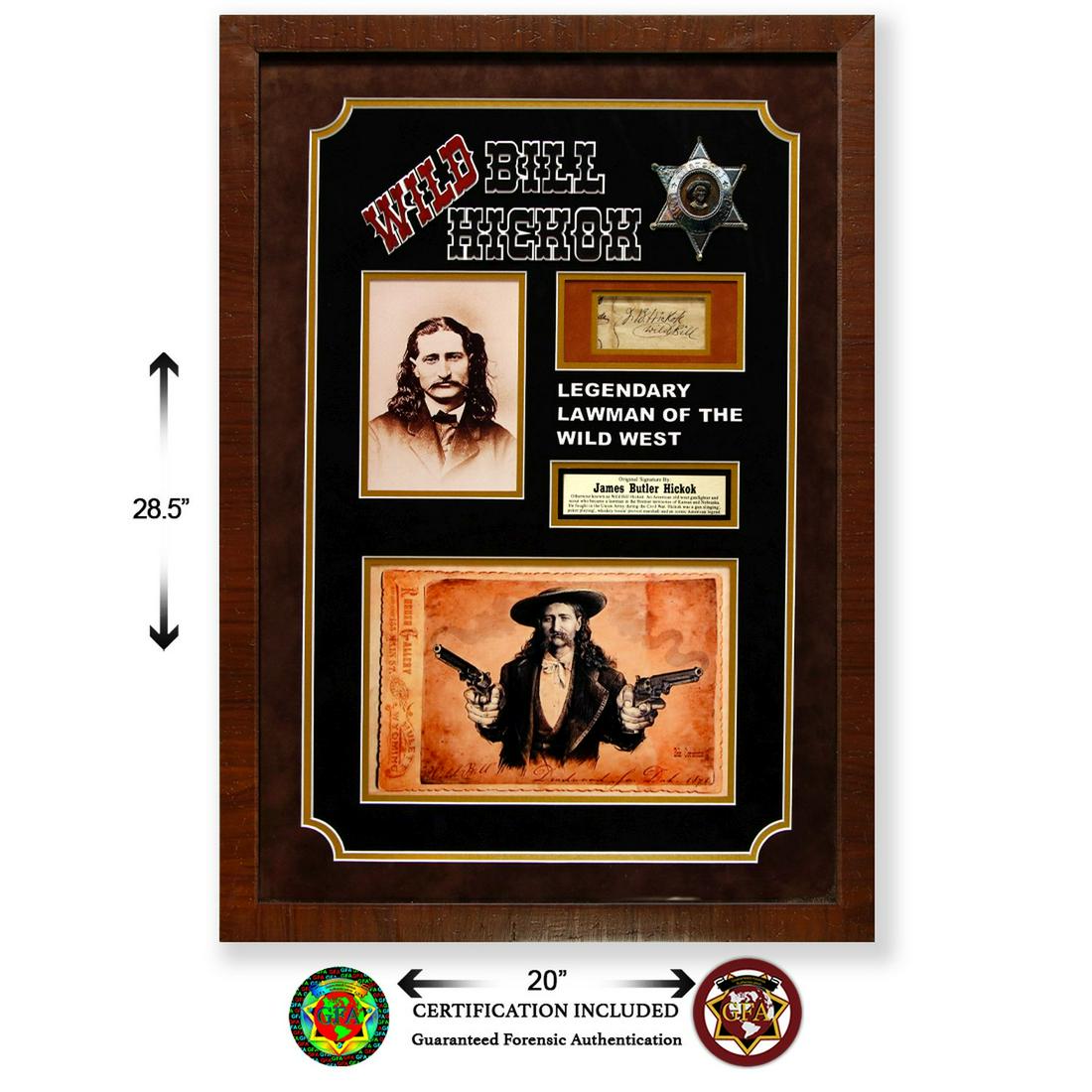 James Butler'Wild Bill' Hickok Signed Cut: J.B. Hickok (May 27, 1837-August 2, 1876) A fined bold cut signed 2 X 4 paper excised from a larger letter. A Boldly signed paper in black ink. A veteran Army scout who served with Generals Cust