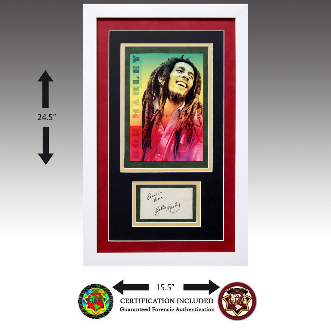 Bob Marley Signed Cut Paper: Bob Marley (February 6, 1945 – May 11, 1981) 3.75 x 5.25 Autograph Page. In 1963, Bob Marley and his friends formed the Wailing Wailers. The Wailers' big break came in 1972 when they landed a co