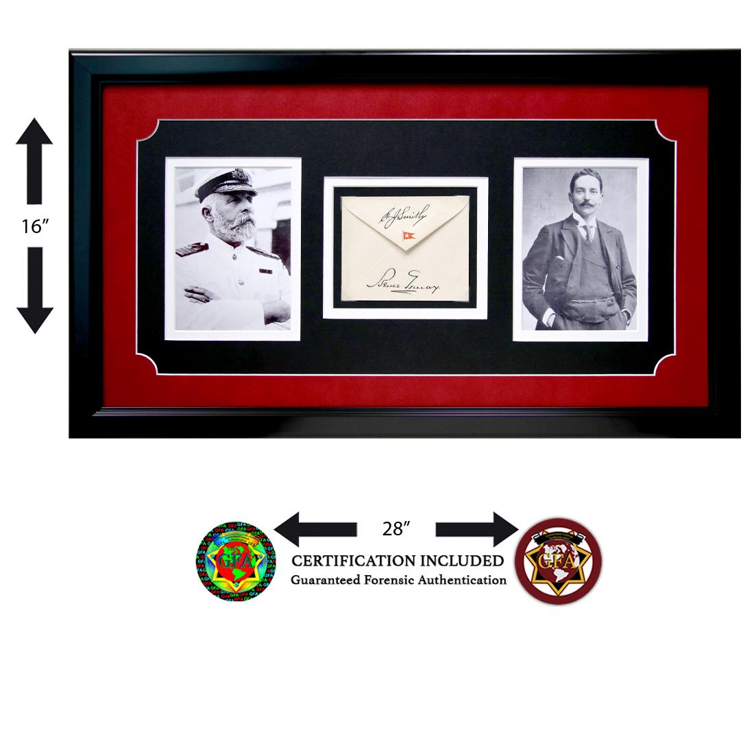 Titanic Smith & Ismay Signed White Star Envelope: Edward John Smith (January 27, 1850 – April 15, 1912). Edward J. Smith and Bruce Ismay signed White Star Envelope. The crisp clear signatures are signed in dark black ink. Bruce Ismay was an Eng