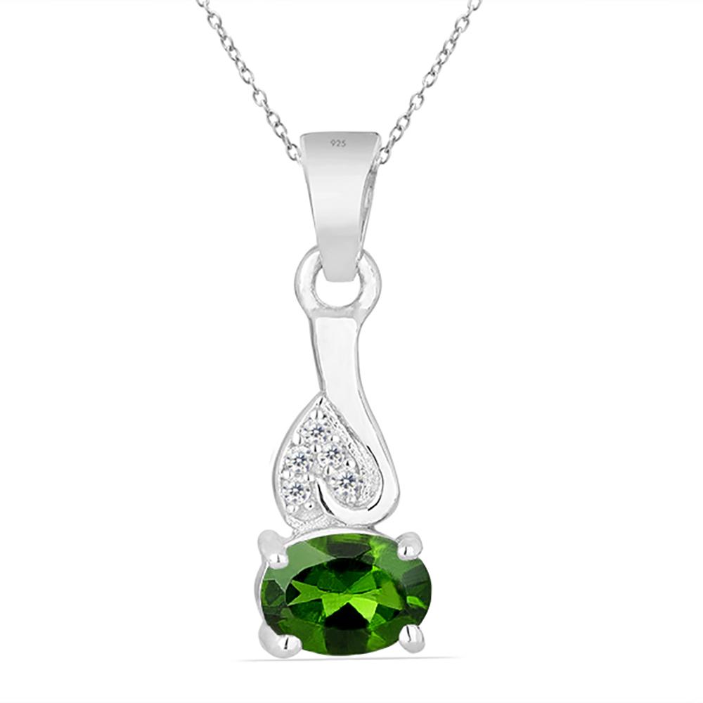 0.95ct Chrome Diopside Pendant in 925 S.Silver (1 of 1)