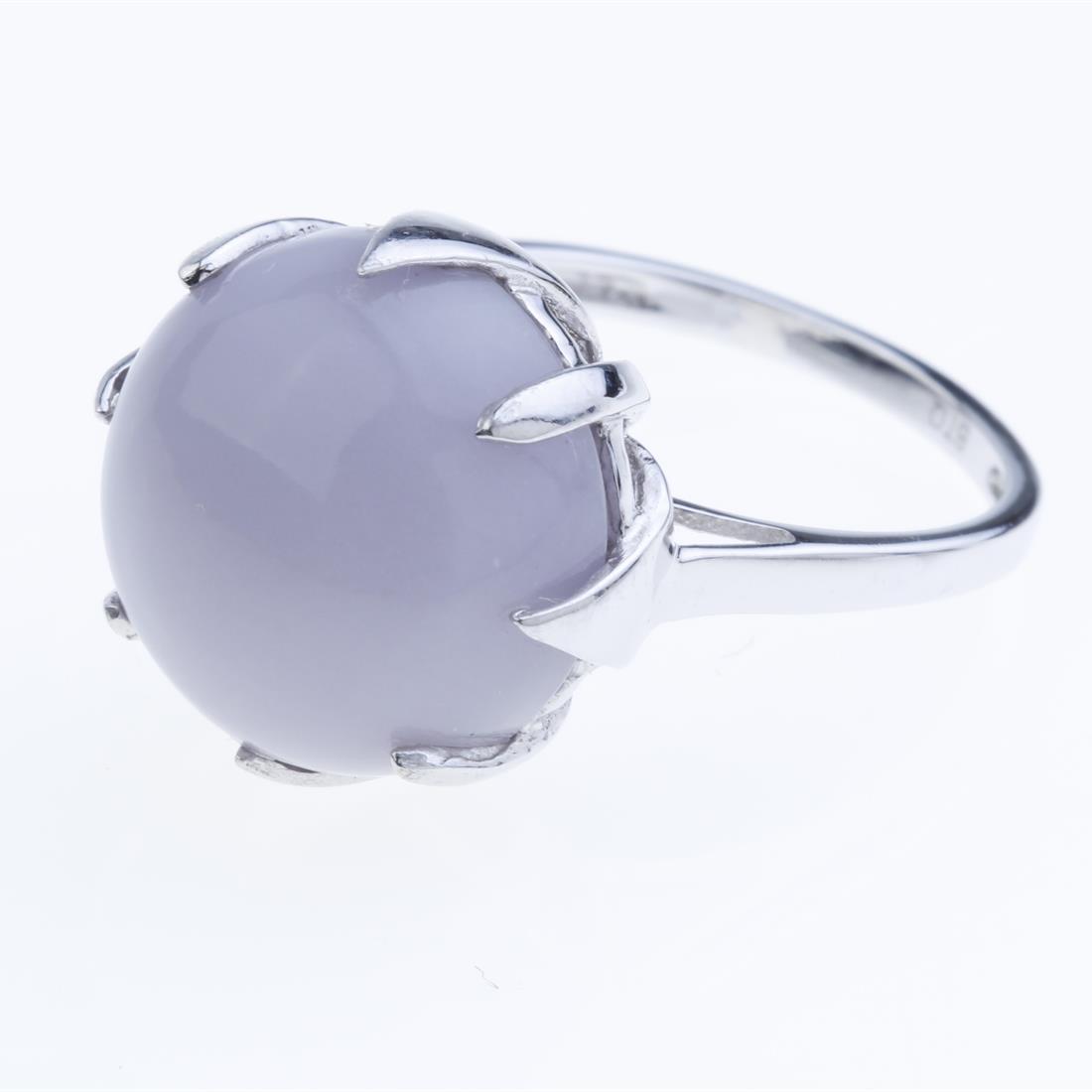 Sz 8 14Mm Lavender Yttrium Flourite Silver Ring (1 of 2)