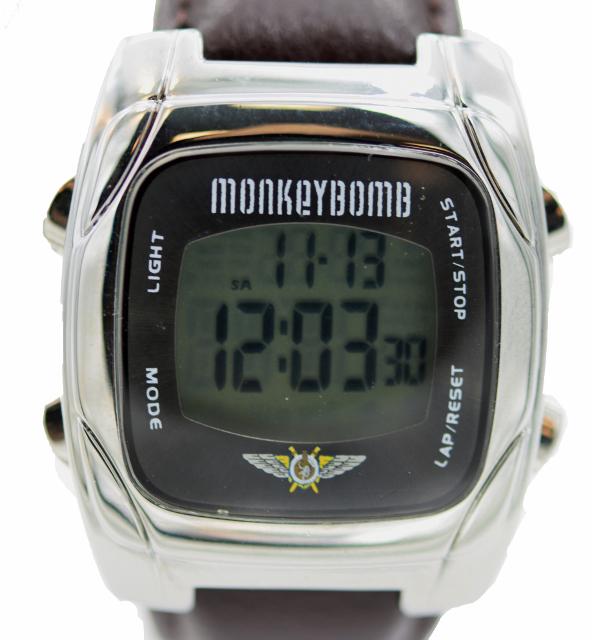 Monkey Bomb Mens Digital Watch Brown Leather Strap (1 of 3)